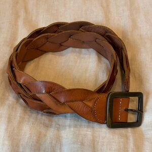 Lucky Brand Cognac Brown Braided Leather Belt - 32/34 (medium)